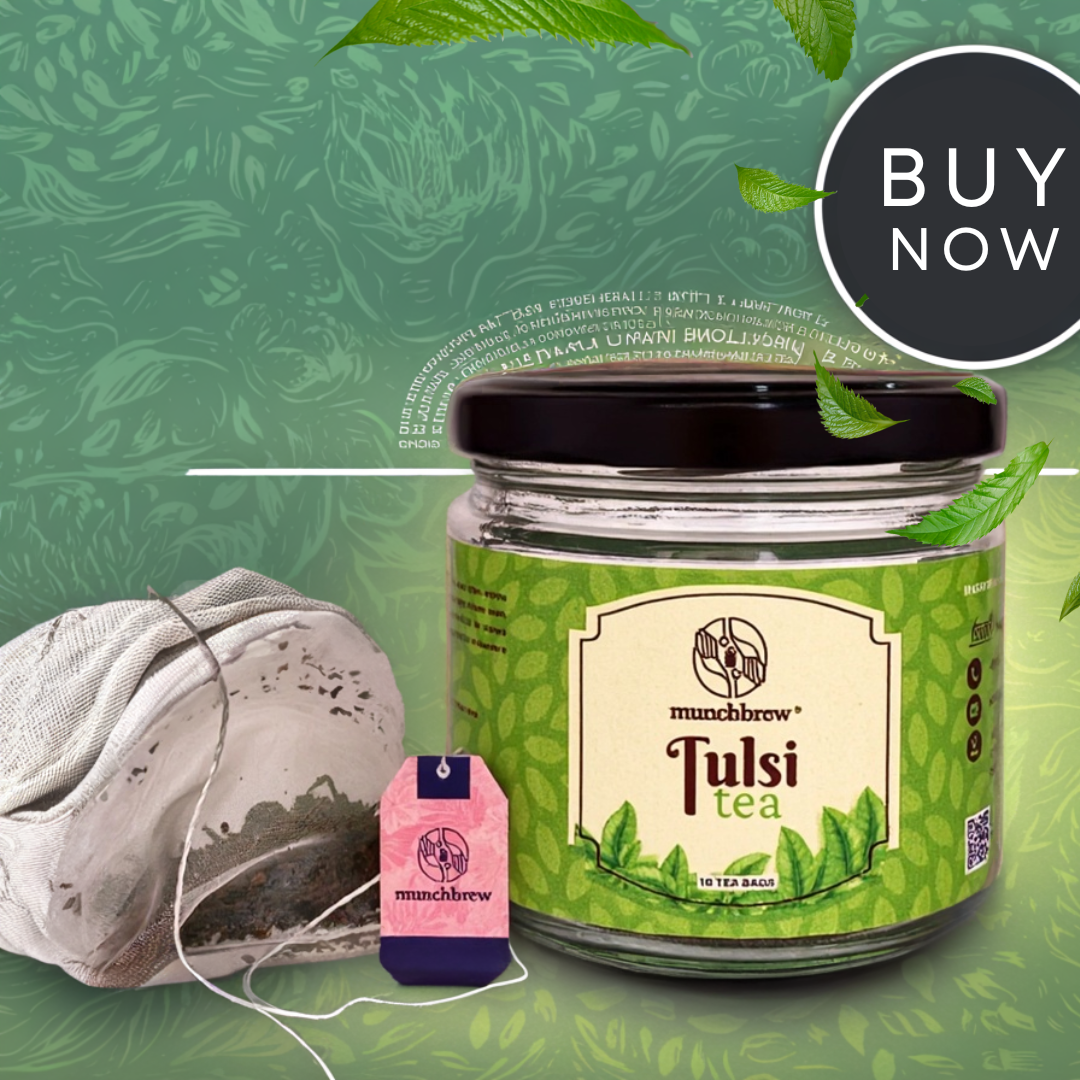 Buy Tulsi Green Tea Online | Delivery in Chandigarh, Mumbai, Delhi, India - MunchBrew